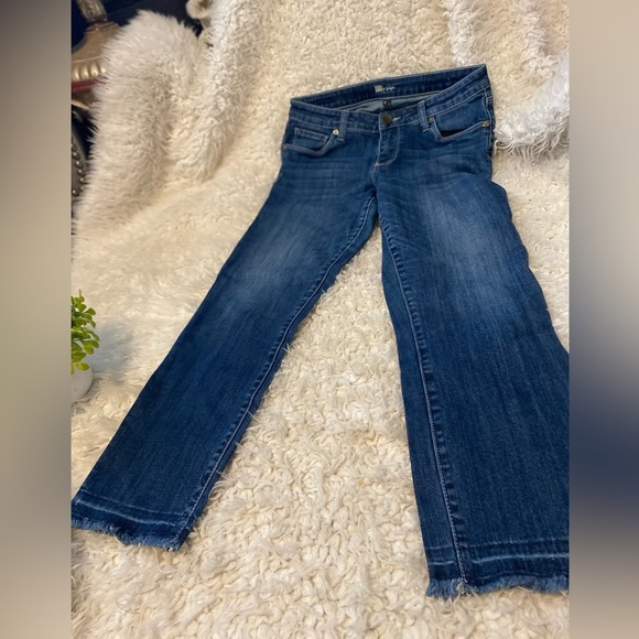 KUT FROM THE KLOTH crop raw hem jeans 8 straight leg - Picture 4 of 11